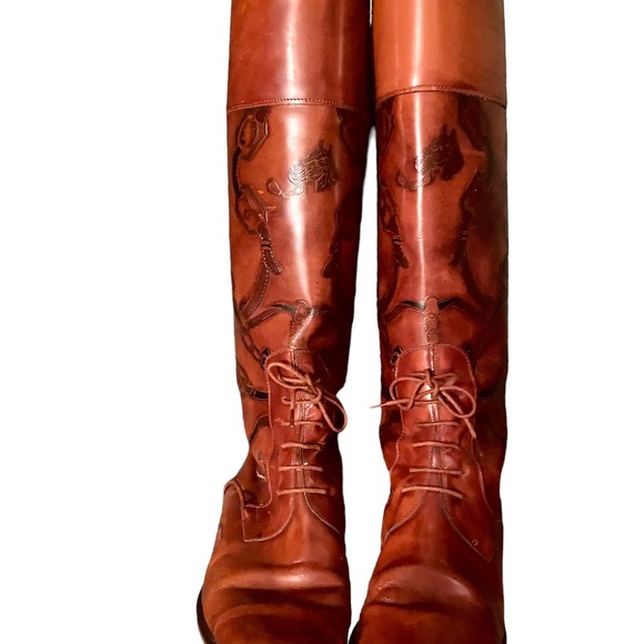 Leather flat pull on boots size 8 - Picture 5 of 6